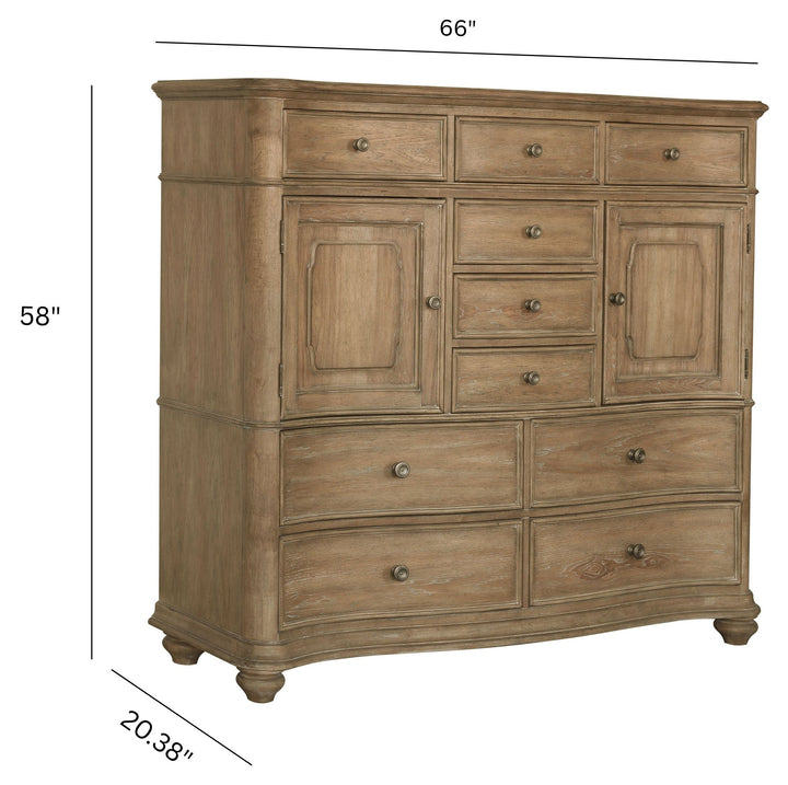 Weston Hills Flax Seed 10 Drawer Master Chest - P293-BR-K12