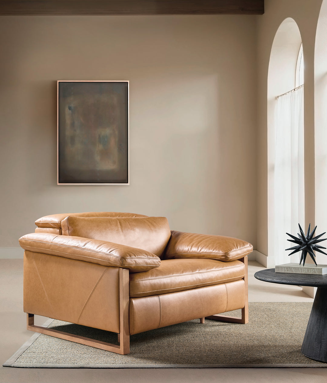 43.2"L x 53.5"W x 32.2"H/Light wood finish