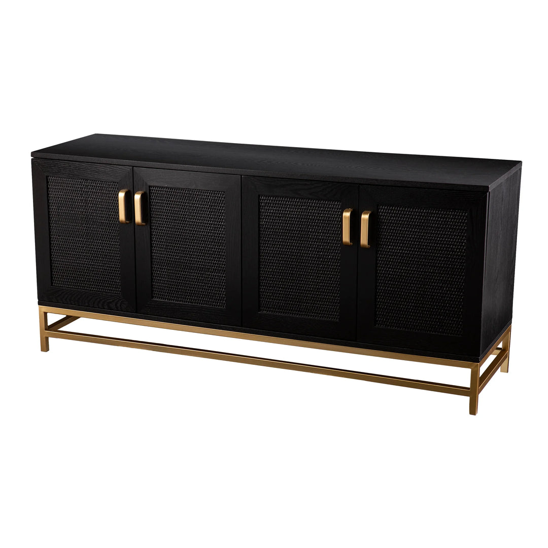 Rolliston Contemporary 4-Door Media Console - AmericanHomeFurniture