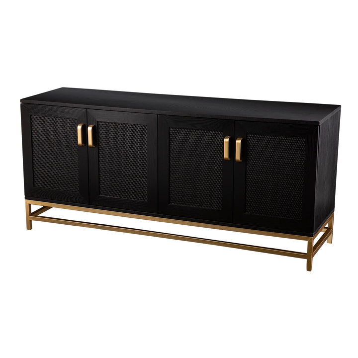 Rolliston Contemporary 4-Door Media Console - AmericanHomeFurniture