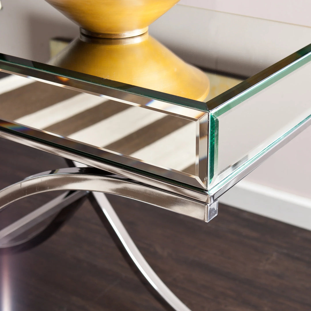 Ava Mirrored Console Table - Chrome - AmericanHomeFurniture