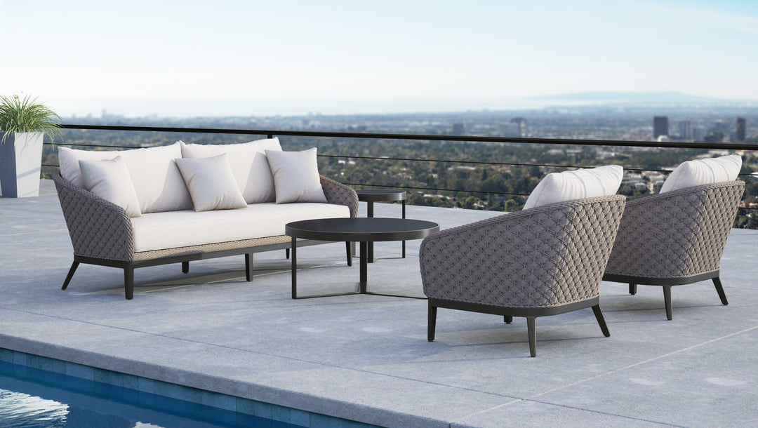 Marbella Sofa in Dupione Celeste, No Welt