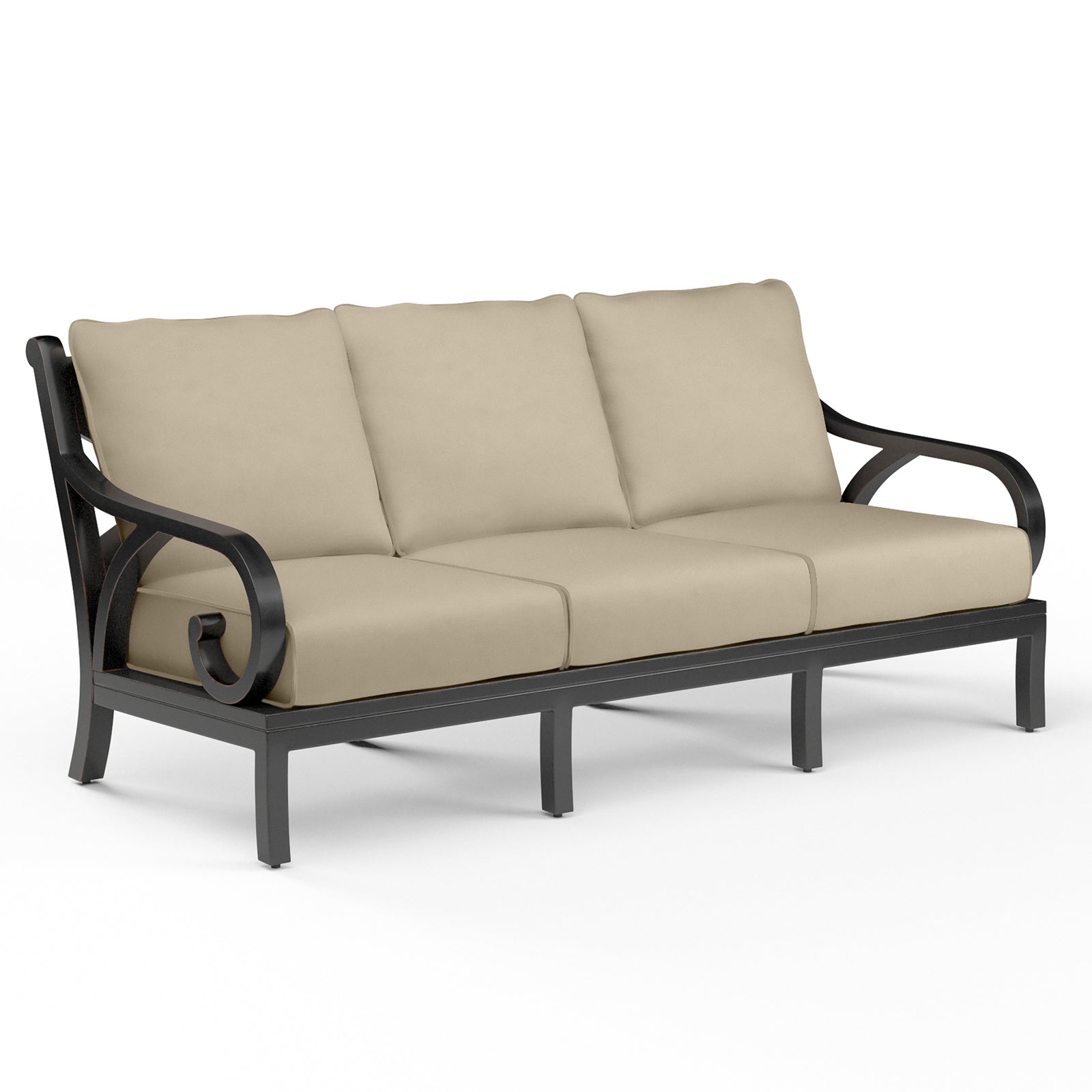 Monterey Sofa in Linen Stone w/ Self Welt