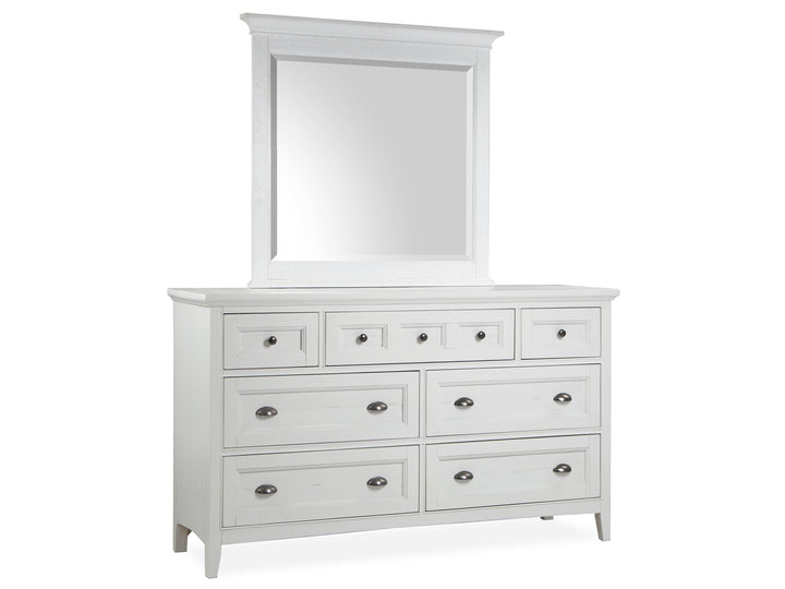 Heron Cove Chalk White And Dovetail Grey Drawer Dresser With Landscape Mirror - B4400-2040