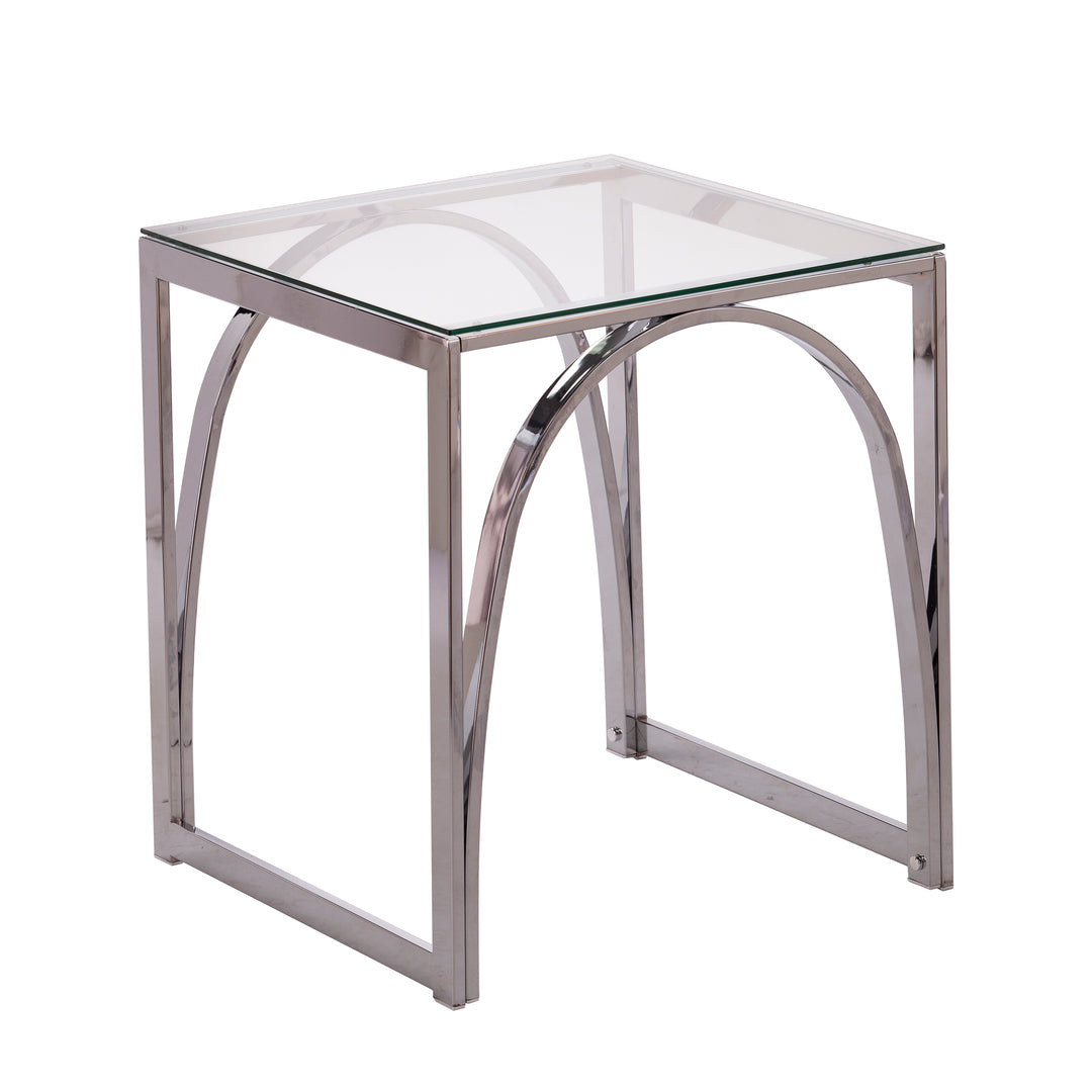 American Home Furniture | SEI Furniture - Stevenly Square Glass-Top End Table