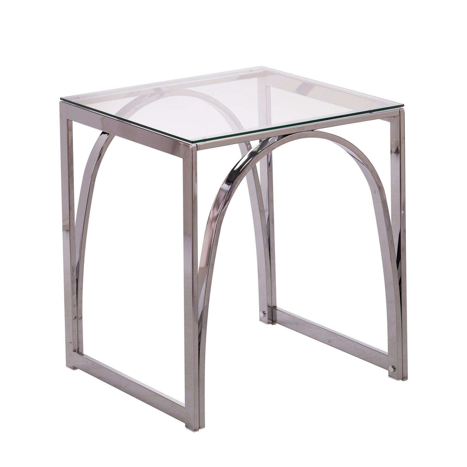 SEI Furniture Stevenly Square Glass-Top End Table ACCENT TABLES