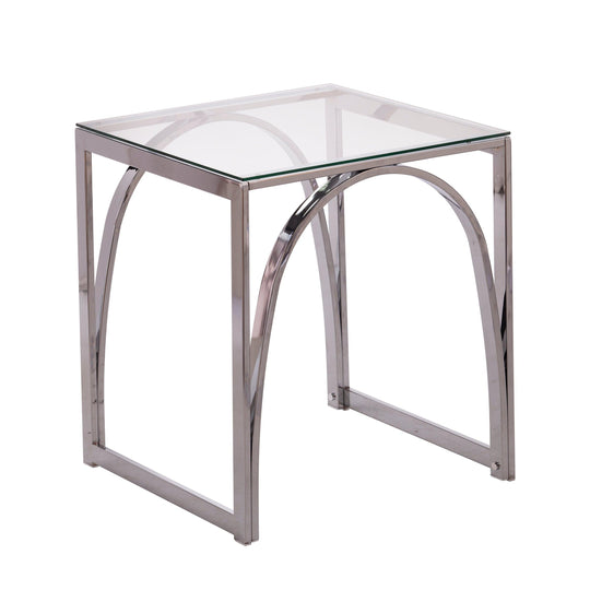 SEI Furniture Stevenly Square Glass-Top End Table ACCENT TABLES