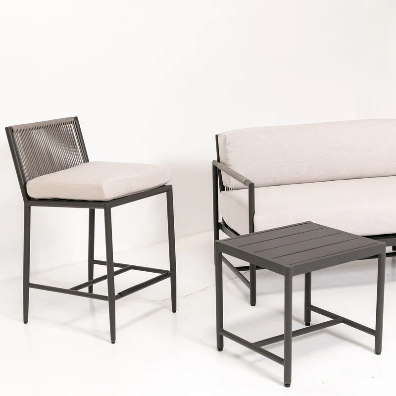 Pietra Counterstool in Dupione Celeste, No Welt