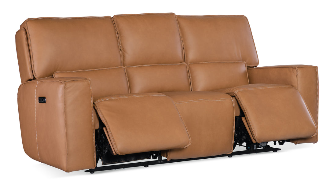 American Home Furniture | Hooker Furniture - Miles Zero Gravity Power Sofa w/ Power Headrest - Brown