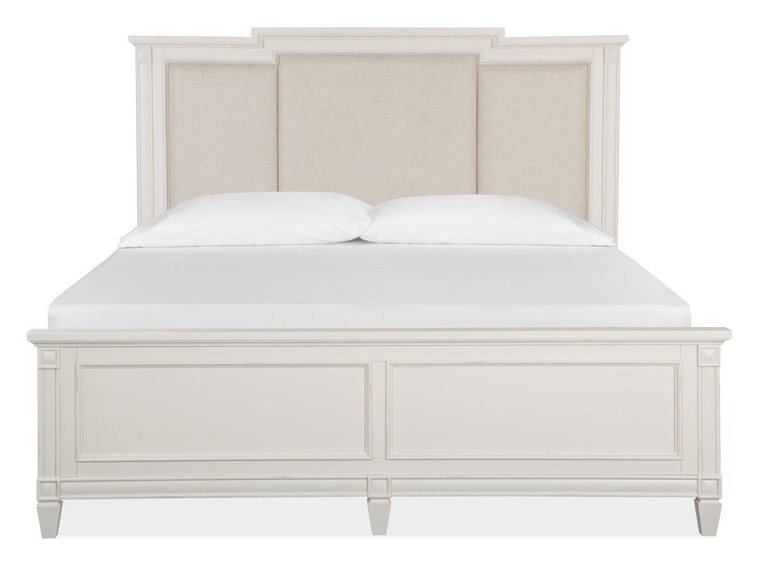Willowbrook Egg Shell White Panel Upholstered Bed