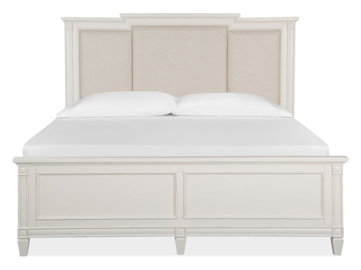 Willowbrook Egg Shell White Panel Upholstered Bed