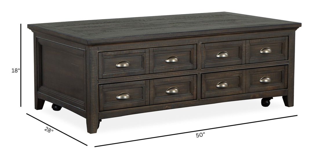 Westley Falls Graphite Lift Top Storage Cocktail Table With Casters - T4399-50