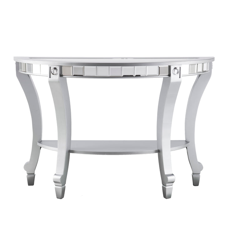 American Home Furniture | SEI Furniture - Lindsay Mirrored Demilune Console Table