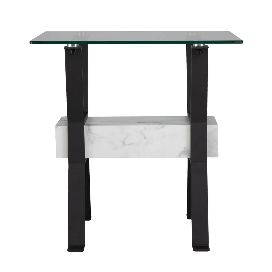 Darvette Glass-Top End Table - AmericanHomeFurniture