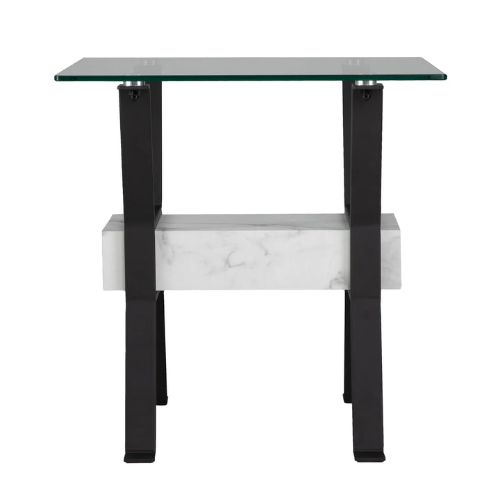Darvette Glass-Top End Table - AmericanHomeFurniture