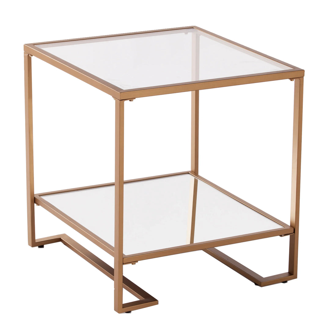 Horten Square Glass-Top End Table - AmericanHomeFurniture