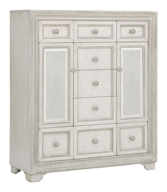 Camila Creamy White 9 Drawer Door Chest - P269125S