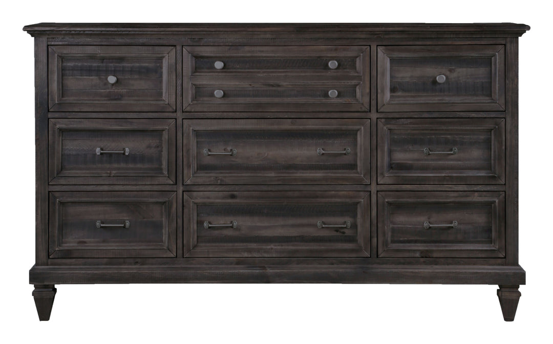 Calistoga Weathered Charcoal Drawer Dresser With Landscape Mirror - B2590-2040