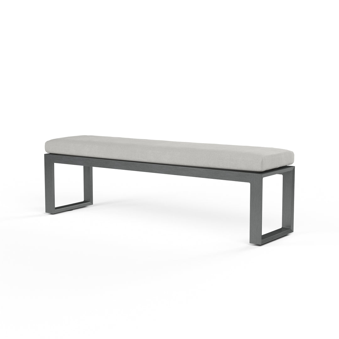 American Home Furniture | Sunset West - Redondo Dining Bench in Cast Silver, No Welt