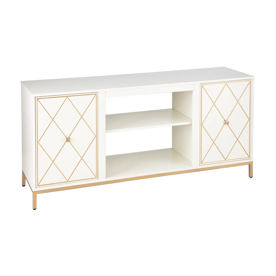 Marradi Media Console w/ Storage - Cream - AmericanHomeFurniture