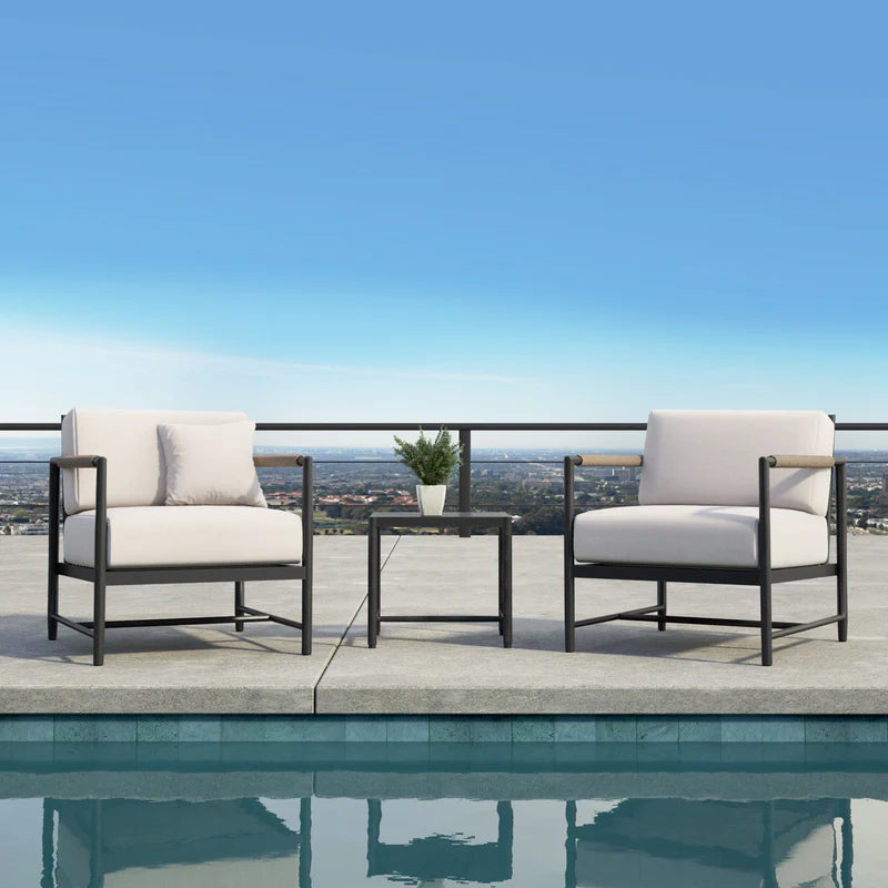 Pietra Club Chair in Dupione Celeste, No Welt