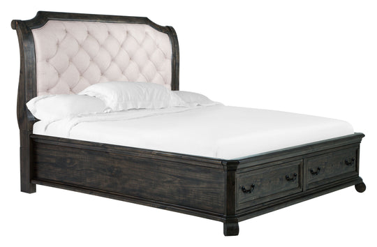 Bellamy Peppercorn Queen Sleigh Storage Bed - B2491-53