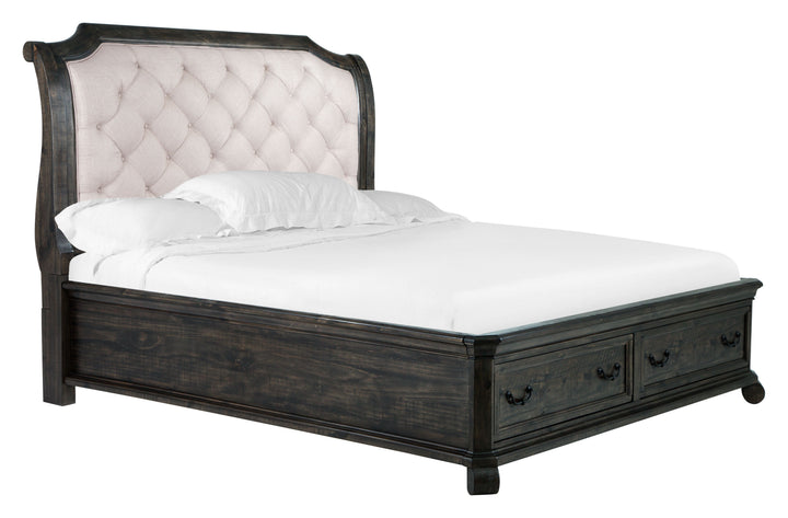 Bellamy Peppercorn Queen Sleigh Storage Bed - B2491-53