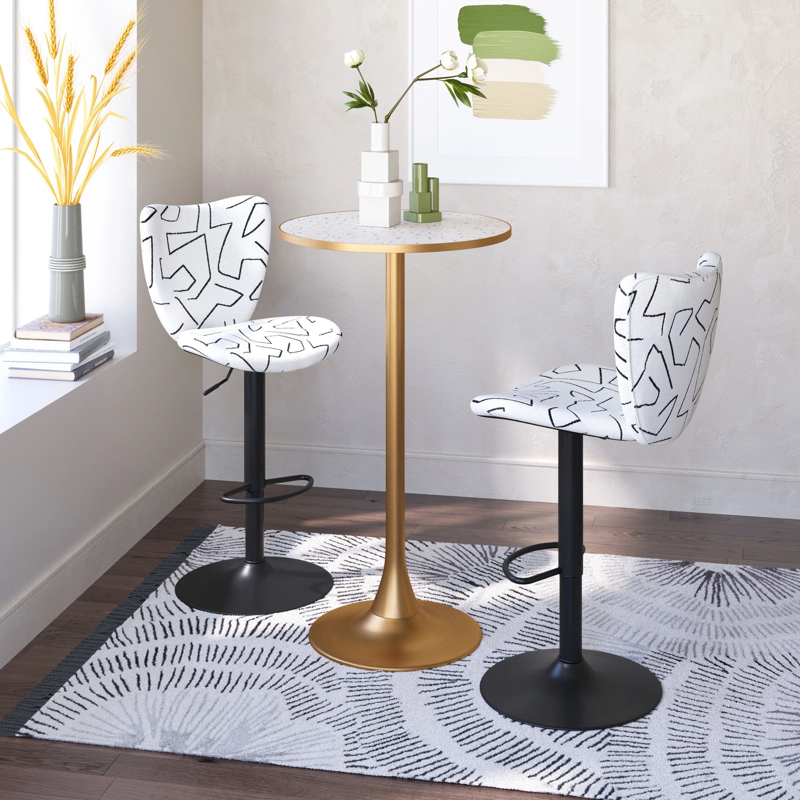 Zuo Elevate Barstool (Set of 2) White BAR STOOLS + COUNTER STOOLS