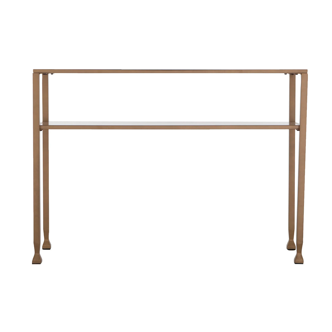 Jaymes Gold Metal and Glass Console Table - AmericanHomeFurniture