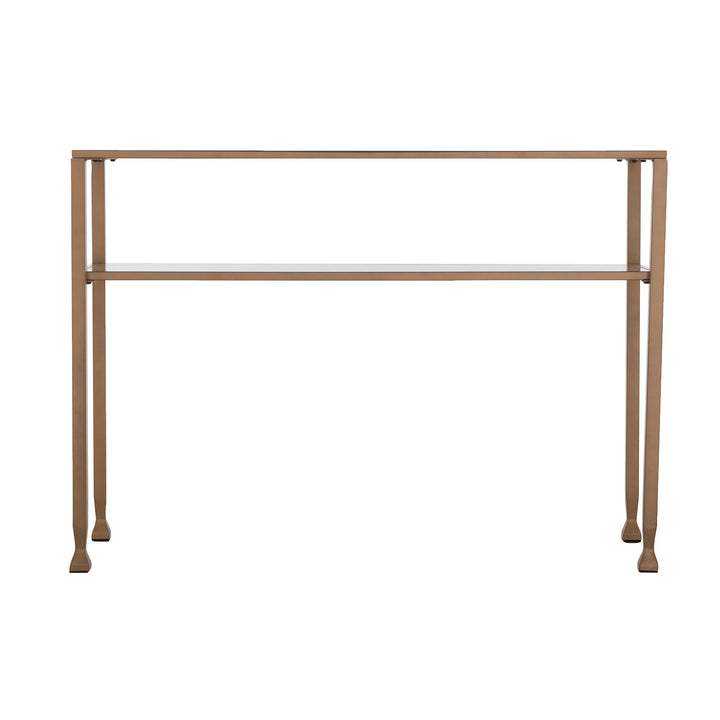 Jaymes Gold Metal and Glass Console Table - AmericanHomeFurniture