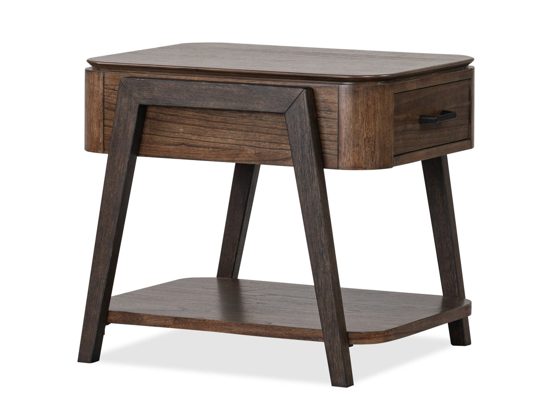 Hallie Milk Chocolate And Dark Chocolate Rectangular End Table - T6355-03