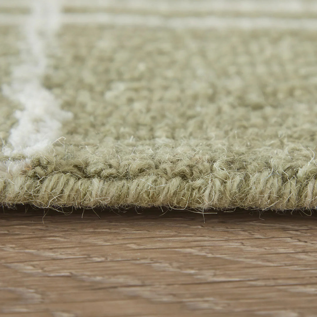 Rectangle/5' x 8'/Green/Ivory