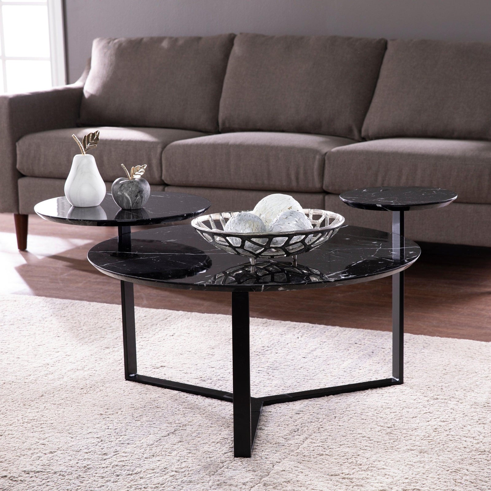 SEI Furniture Saxelby Faux Marble Cocktail Table COFFEE TABLES