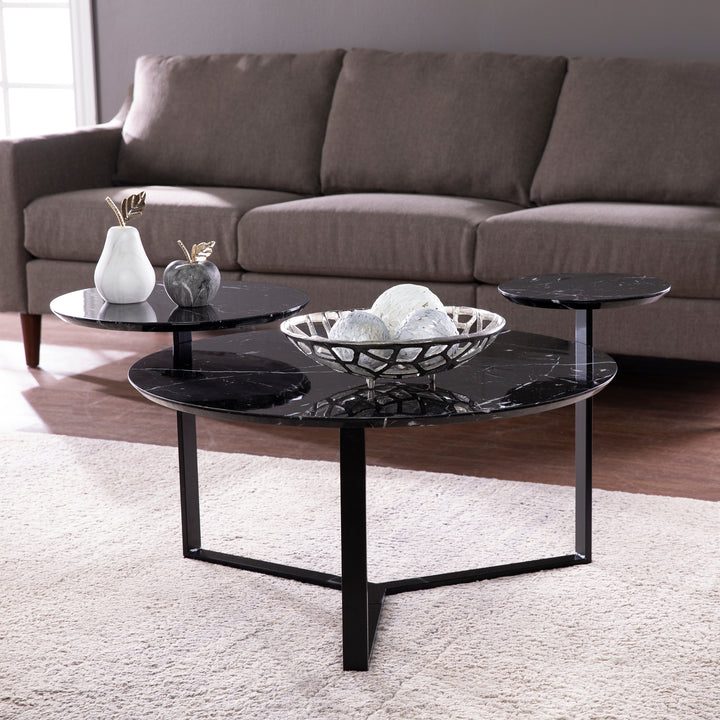 American Home Furniture | SEI Furniture - Saxelby Faux Marble Cocktail Table