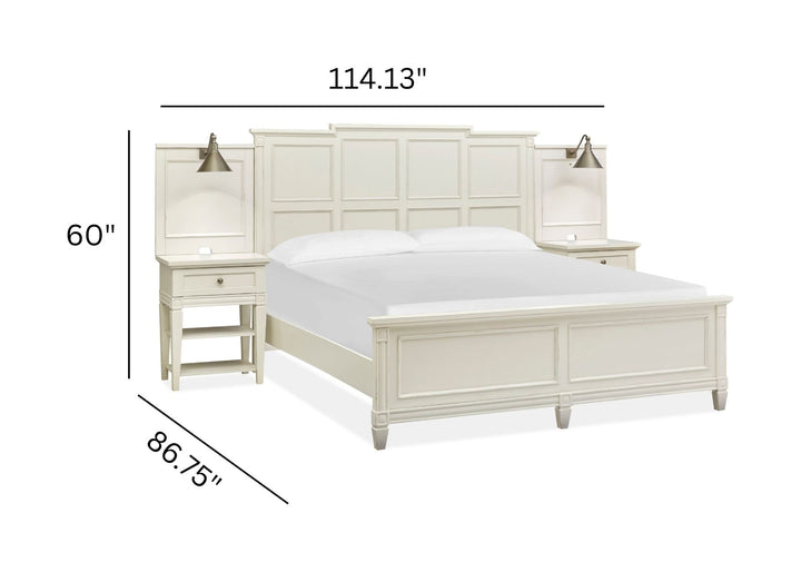 Willowbrook Egg Shell White Queen Wall Panel Bed - B5324-54B
