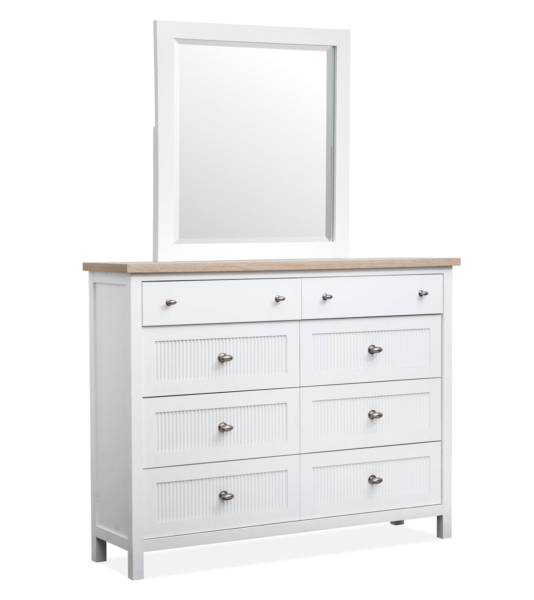 Windmill Harbour White Whisp And Sand Chesser With Portrait Mirror - B6313-3542