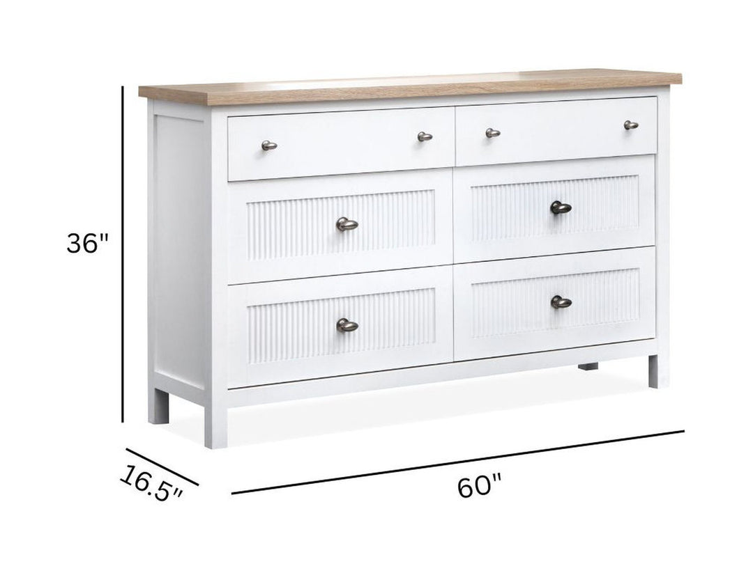 Windmill Harbour White Whisp And Sand Double Drawer Dresser - B6313-22