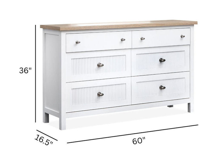 Windmill Harbour White Whisp And Sand Double Drawer Dresser - B6313-22