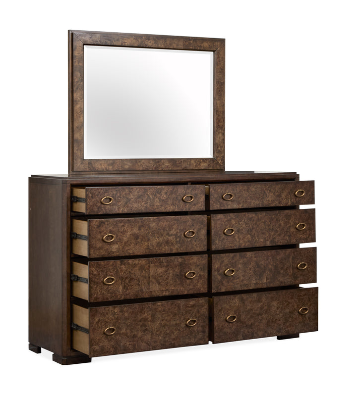 Rowan Espresso Drawer Dresser With Landscape Mirror - B5769-2040