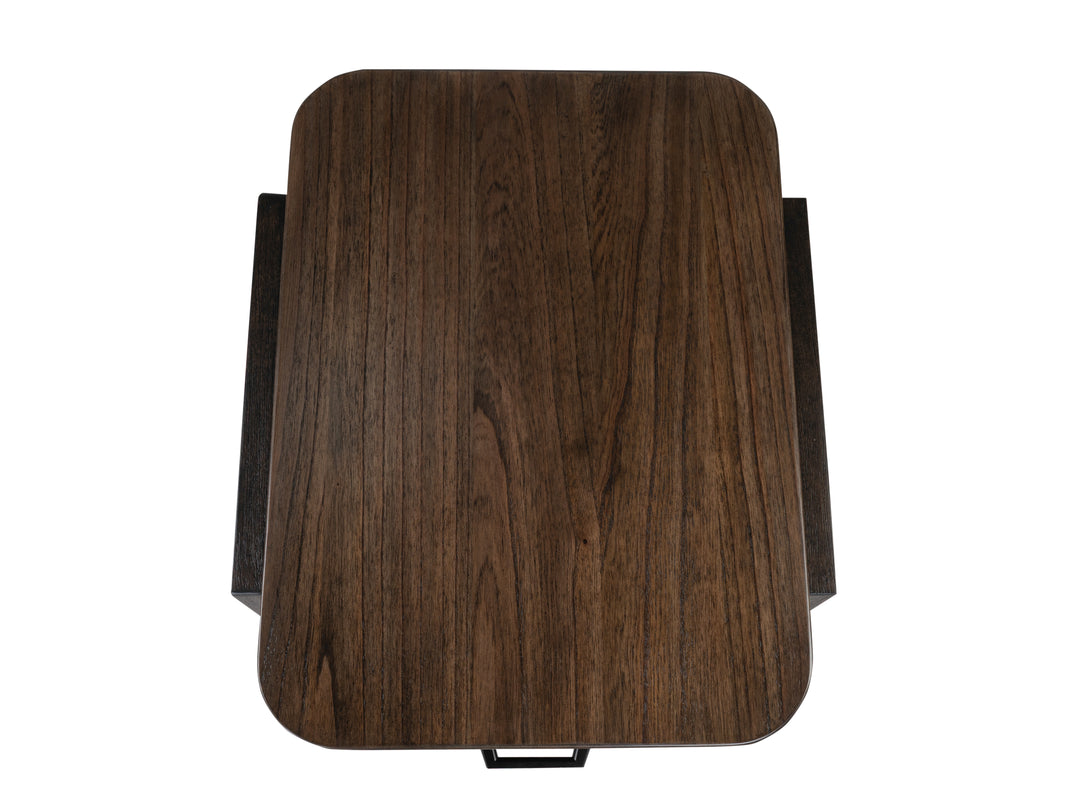 Hallie Milk Chocolate And Dark Chocolate Rectangular End Table - T6355-03