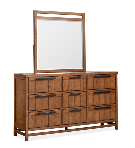 Conway Honey Wheat Drawer Dresser With Portrait Mirror - B6422-2042