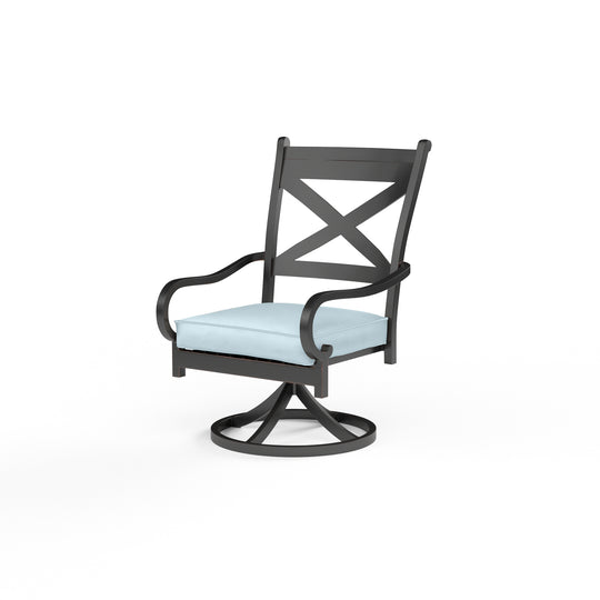 Monterey Swivel Dining Chair in Canvas Skyline w/ Self Welt