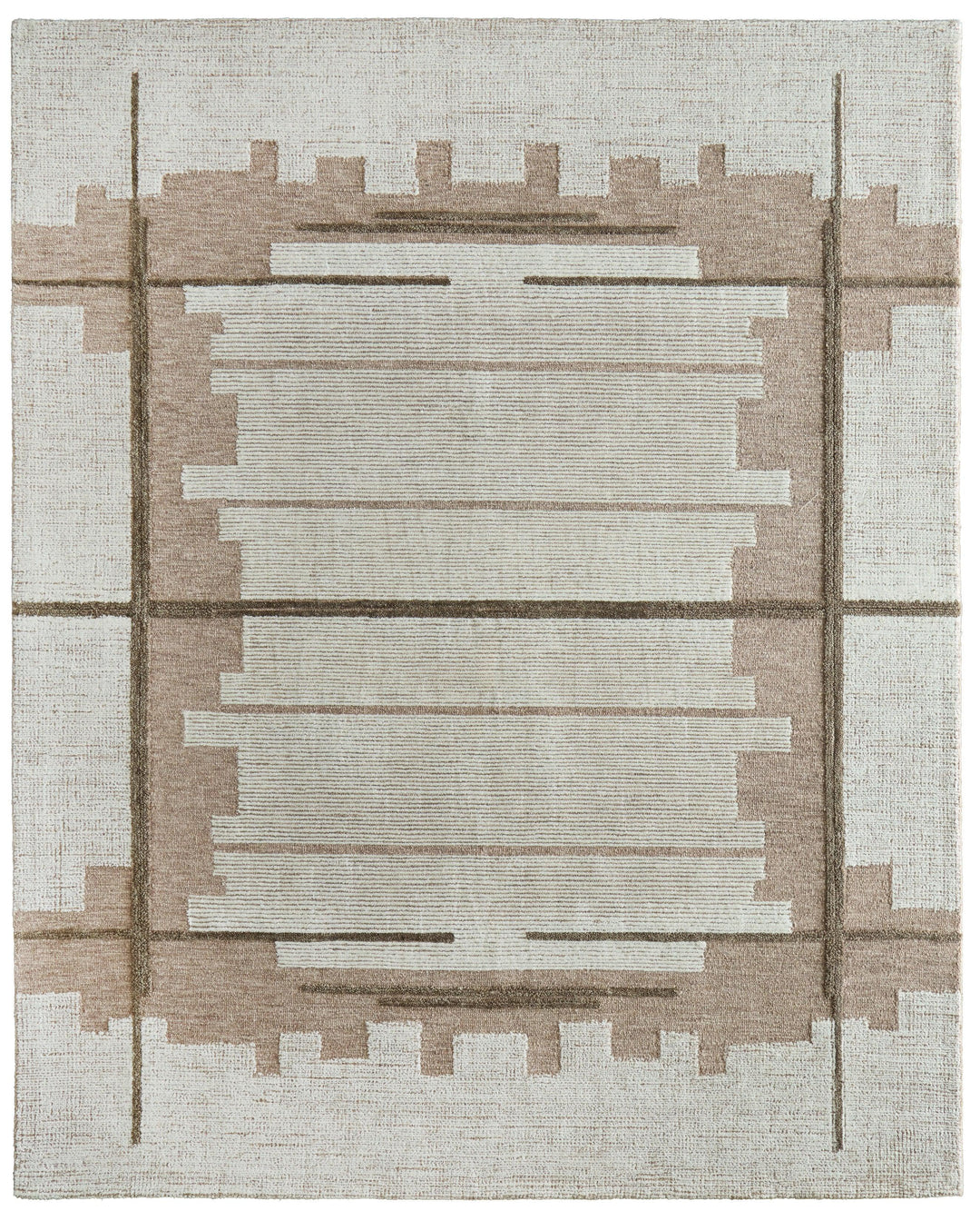 Rectangle/5' x 8'/Brown/Ivory