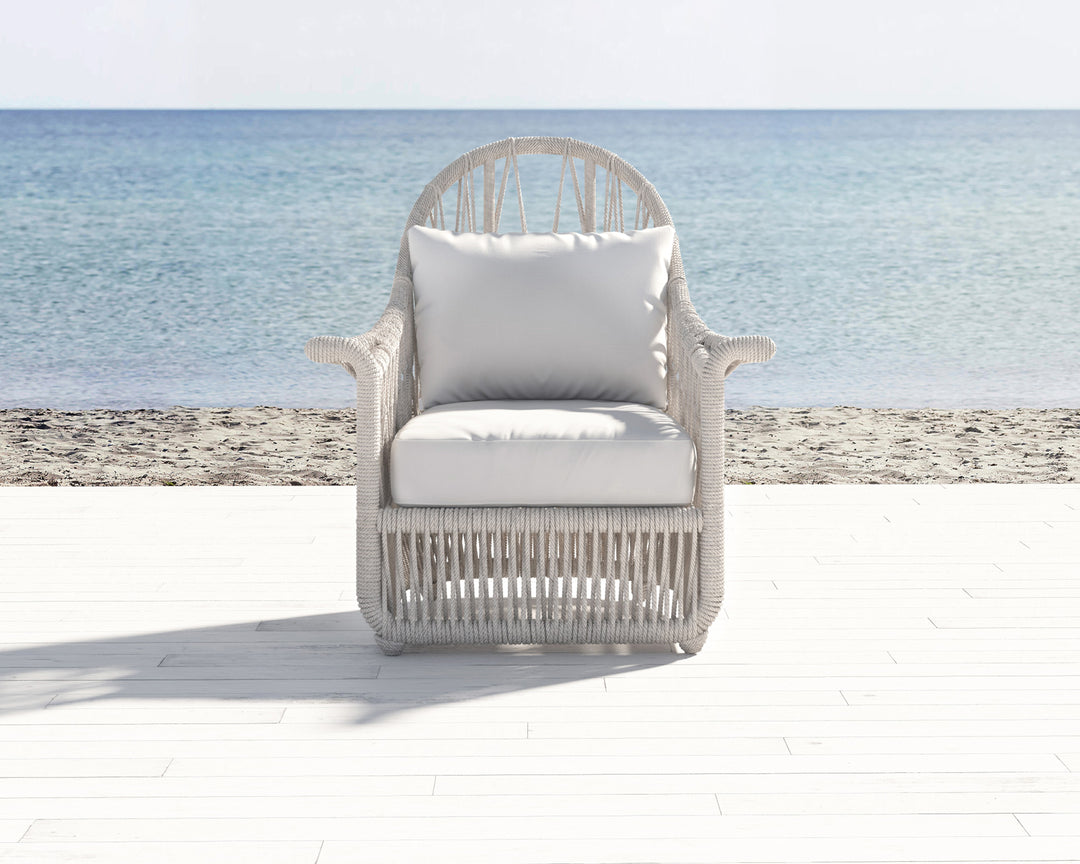 Dana Rope Wing Chair in Canvas Skyline w/ Self Welt