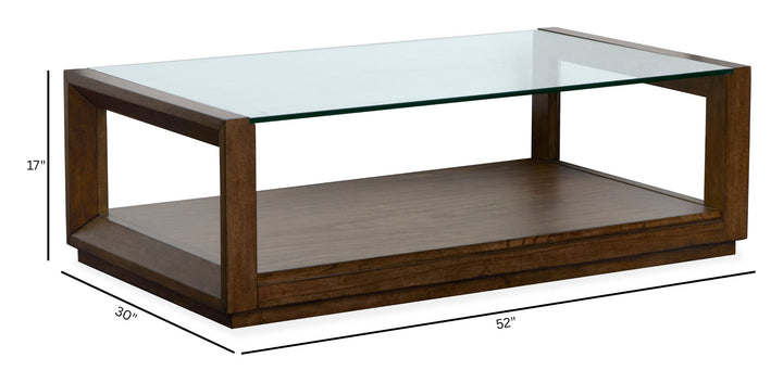Sebastian Cinnamon Rectangular Cocktail Table With Casters - T6361-43