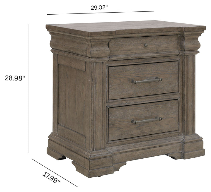 Madison Ridge Natural Bark 3 Drawer Nightstand - P413140