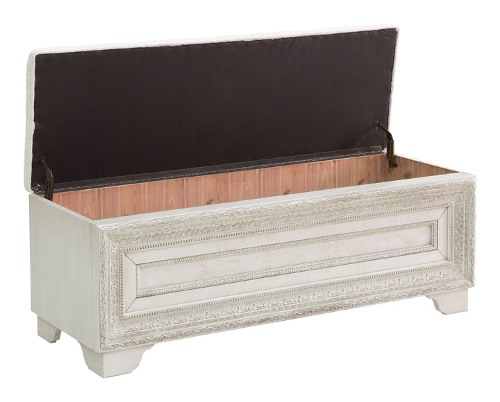 Camila Creamy White Storage Bed Bench - P269132S