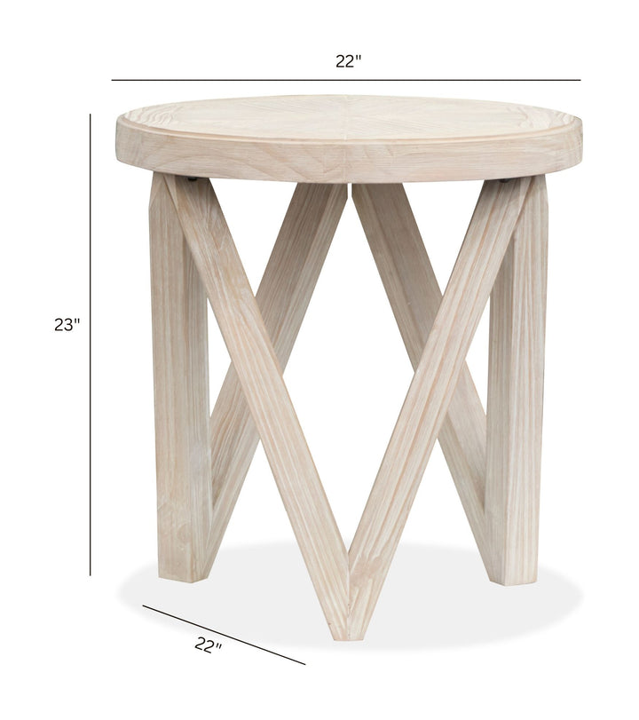Bostwick Coconut Cream Round End Table - T6340-05