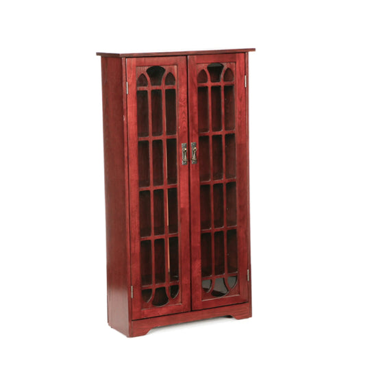 SEI Furniture Window Pane Media Cabinet - Cherry CABINETS