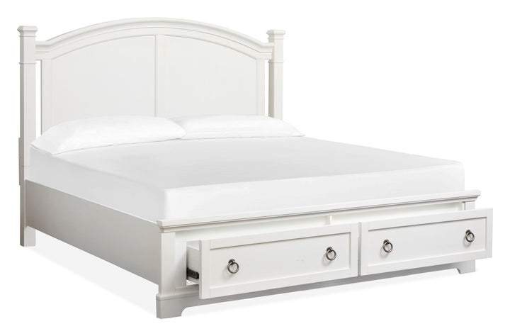 Kingston Whisper White And Cerused Nutmeg California King Panel Storage Bed - B6407-74A
